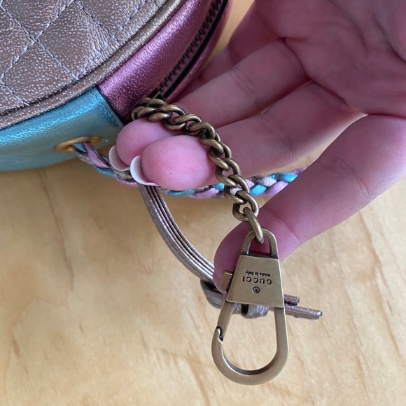 Gucci Pink and Blue Leather Crossbody Bag - Picture 6 of 11